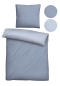 Preview: Biberna Mako-Baumwoll-Satin Bettwäsche 'Uni' 135 x 200 cm Blau